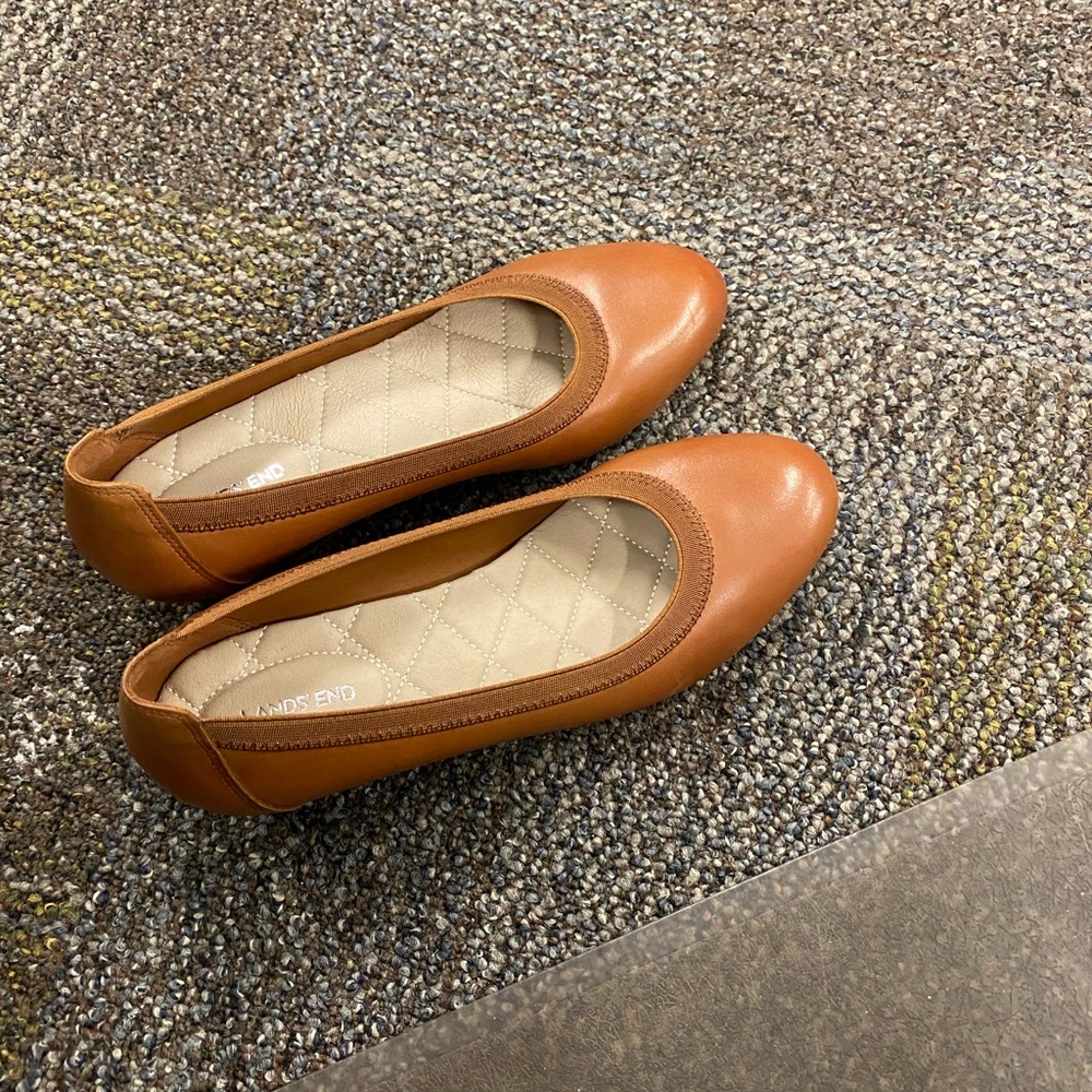 Lands End Leather wedges